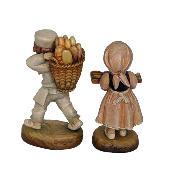 ANRI Ferrandiz Baker Boy and Pastry Girl 6" Limited Ed Set RARE Italy EUC Read - Picture 3 of 8